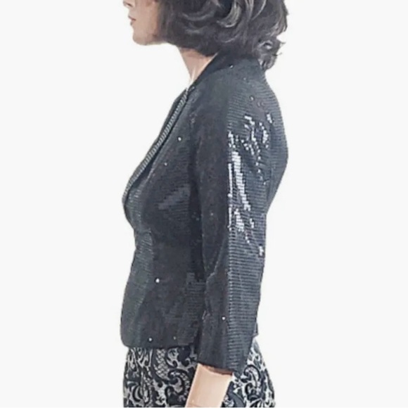 PATRICIA FIELD BLACK SEQUIN BLAZER Sex & The City Size Vintage with Tags SZ 6 - Picture 4 of 9